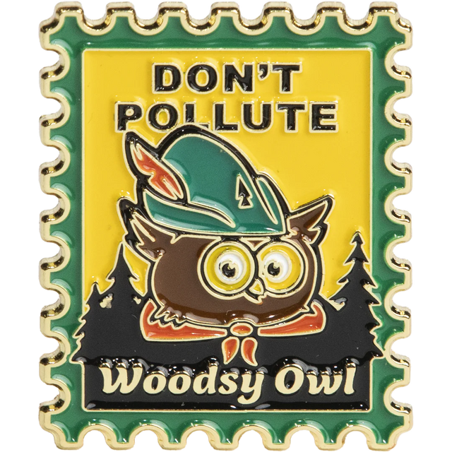 Woodsy Owl Postage Stamp Pin