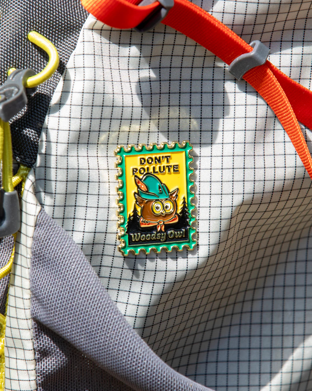 Woodsy Owl Postage Stamp Pin, The Landmark Project