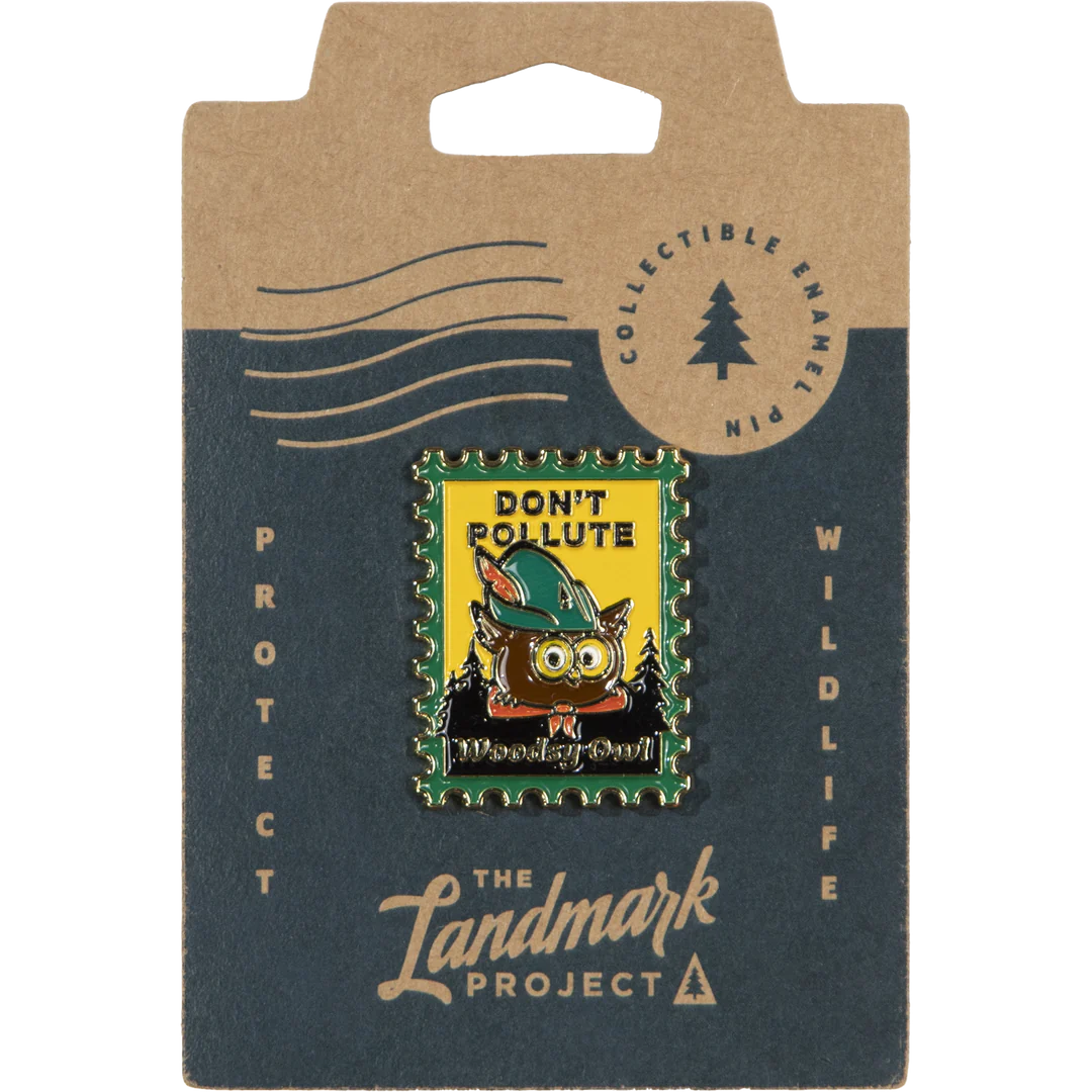 Woodsy Owl Postage Stamp Pin, The Landmark Project